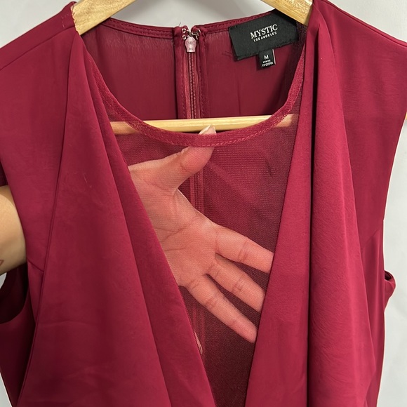 Mystic maroon pant romper with mesh on the breast area - Picture 2 of 5